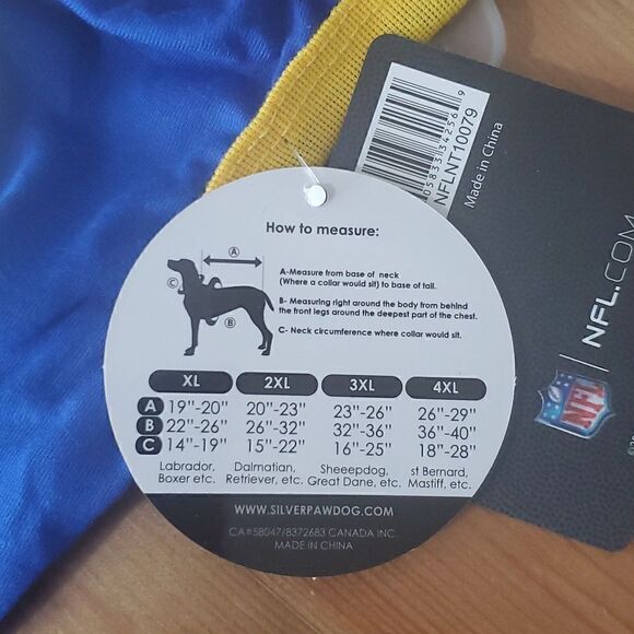 Silver Paw Los Angeles Rams Doggie T Shirt Jersey Size Medium - Picture 8 of 16